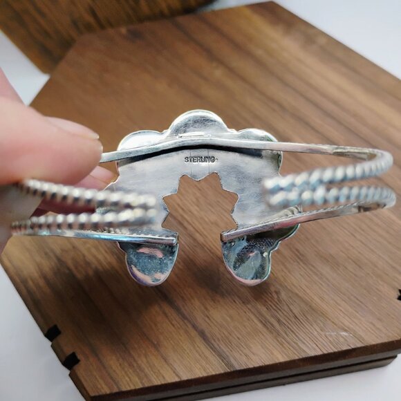 Western Cowgirl Pink Conch Shell Naja Cuff Bracelet Sterling Silver Artisan - Picture 4 of 7